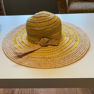 Bettina Yellow Trim Straw Summer Hat